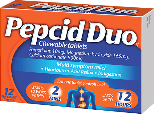 Pepcid Duo 12 tablet pack shot