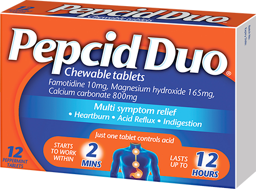 Pepcid Duo 12 tablet pack shot
