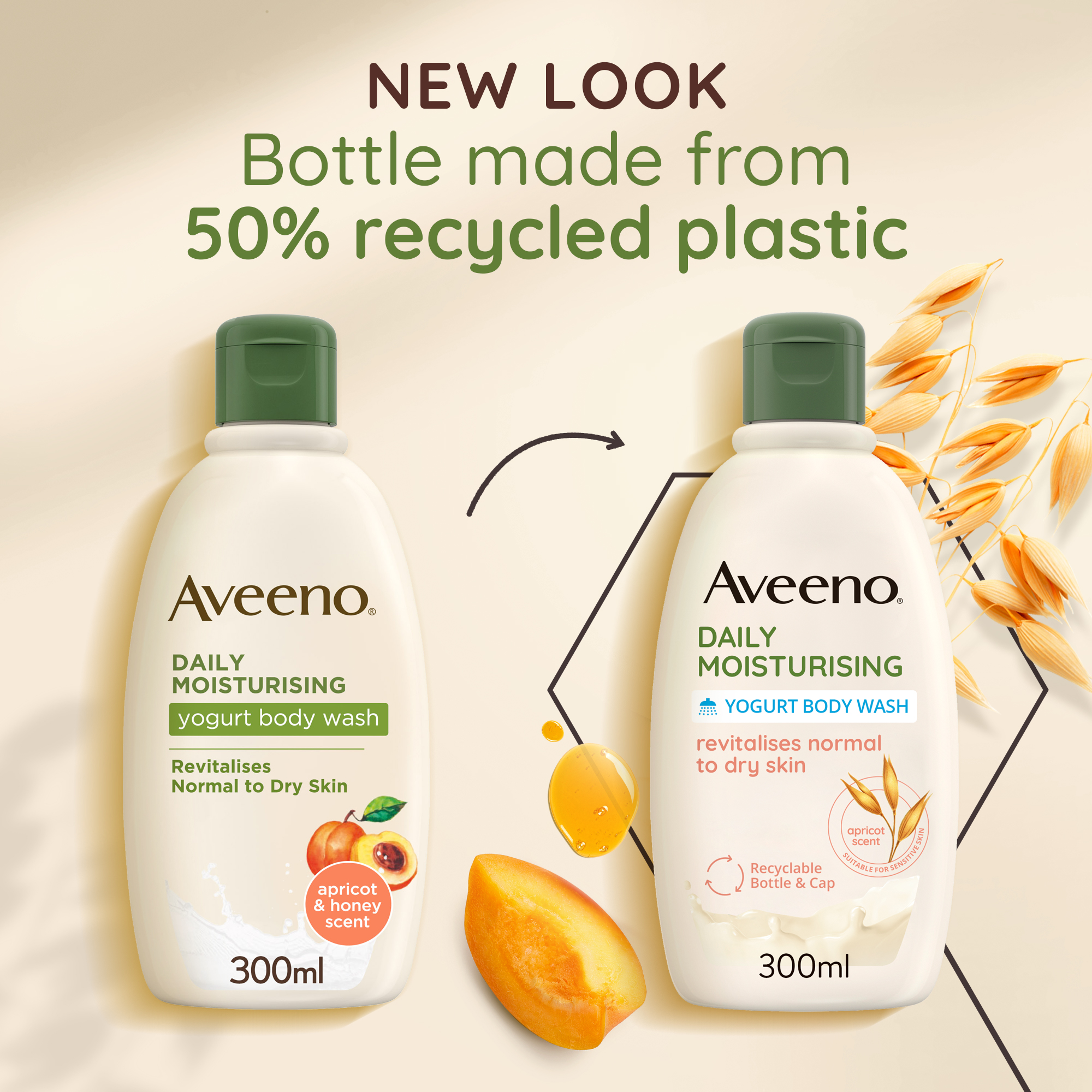 AVEENO DAILY MOISTURISING YOGURT BODY WASH, APRICOT & HONEY SCENT image 5