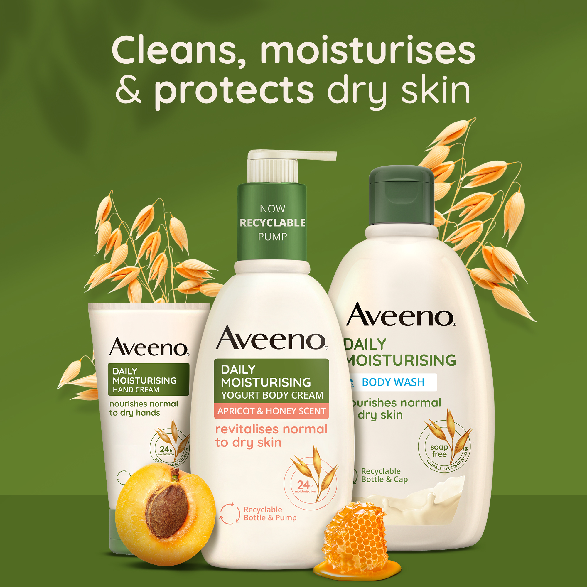 Aveeno Daily Moisturising Yogurt Body Cream Apricot & Honey Scent image 7