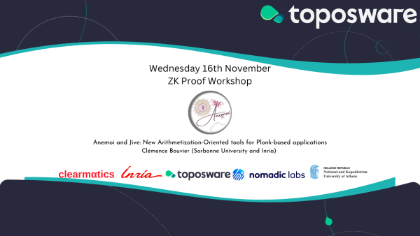 5th ZK Proof Workshop Toposware twitter image