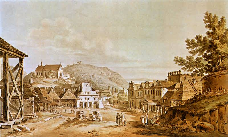 Widok rynku w Kazimierzu. 1794, akwarela