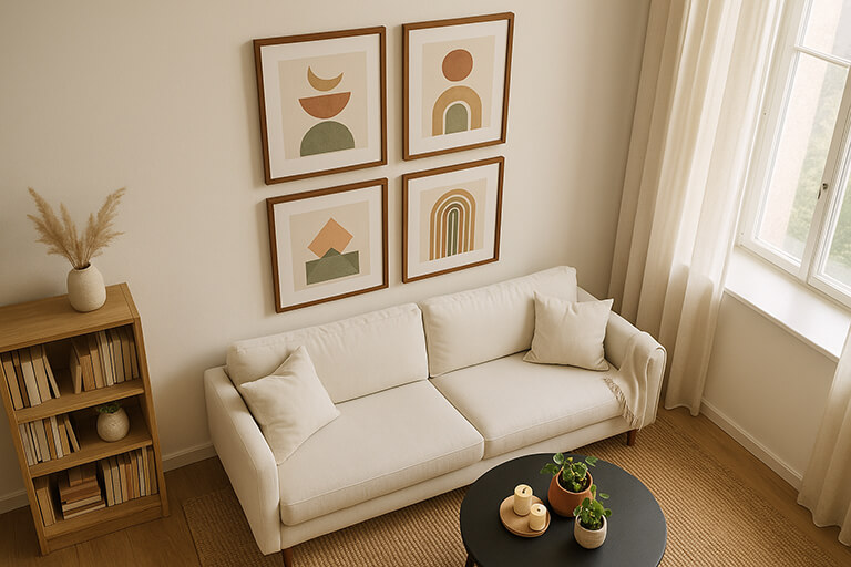 Idei și inspirație pentru tablouri pe peretele livingului