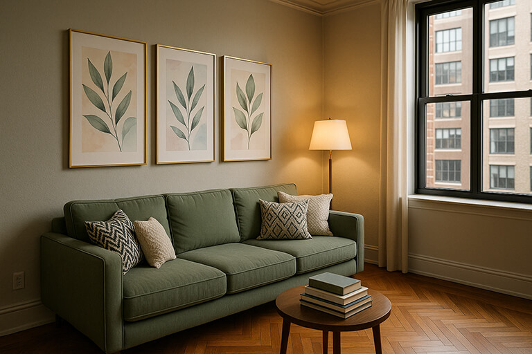 Tablouri moderne living: Transformă-ți spațiul cu arta generată de AI