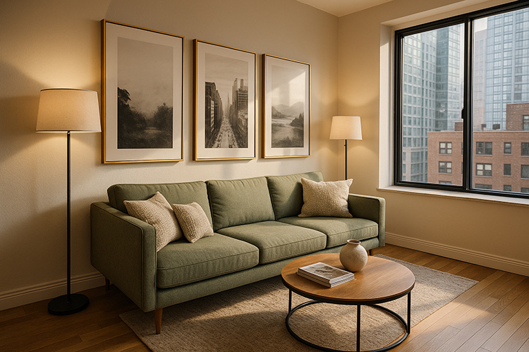 Ghid complet pentru dimensiuni și așezarea tablourilor moderne în living