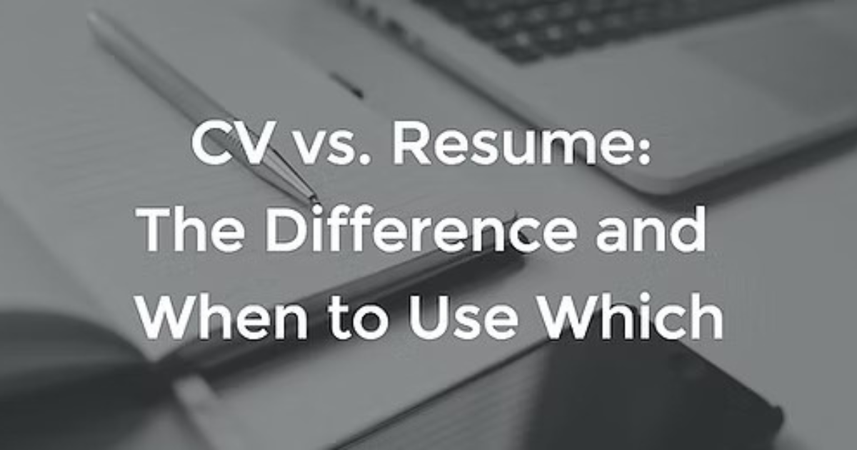 What's The Difference Between A Curriculum Vitae & Resume