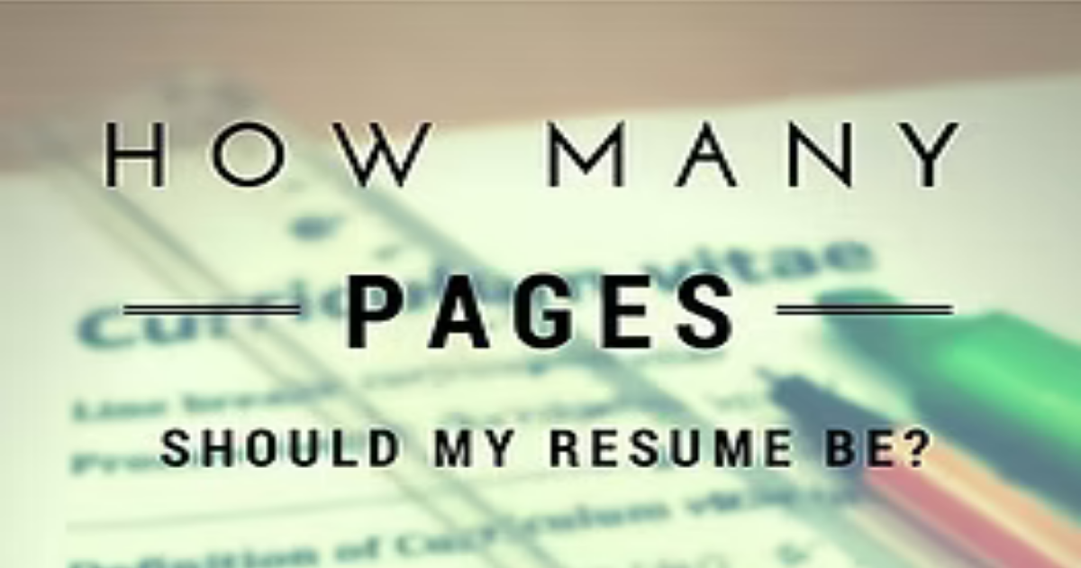 How Many Pages Should My Resume Be?