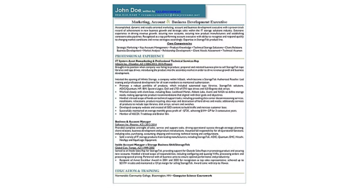 What Are Some Examples Of Professionally Written Resumes?