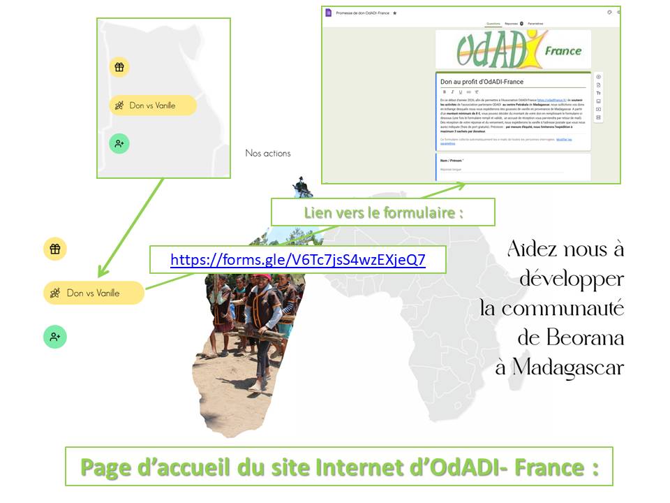 Page pour don vanille