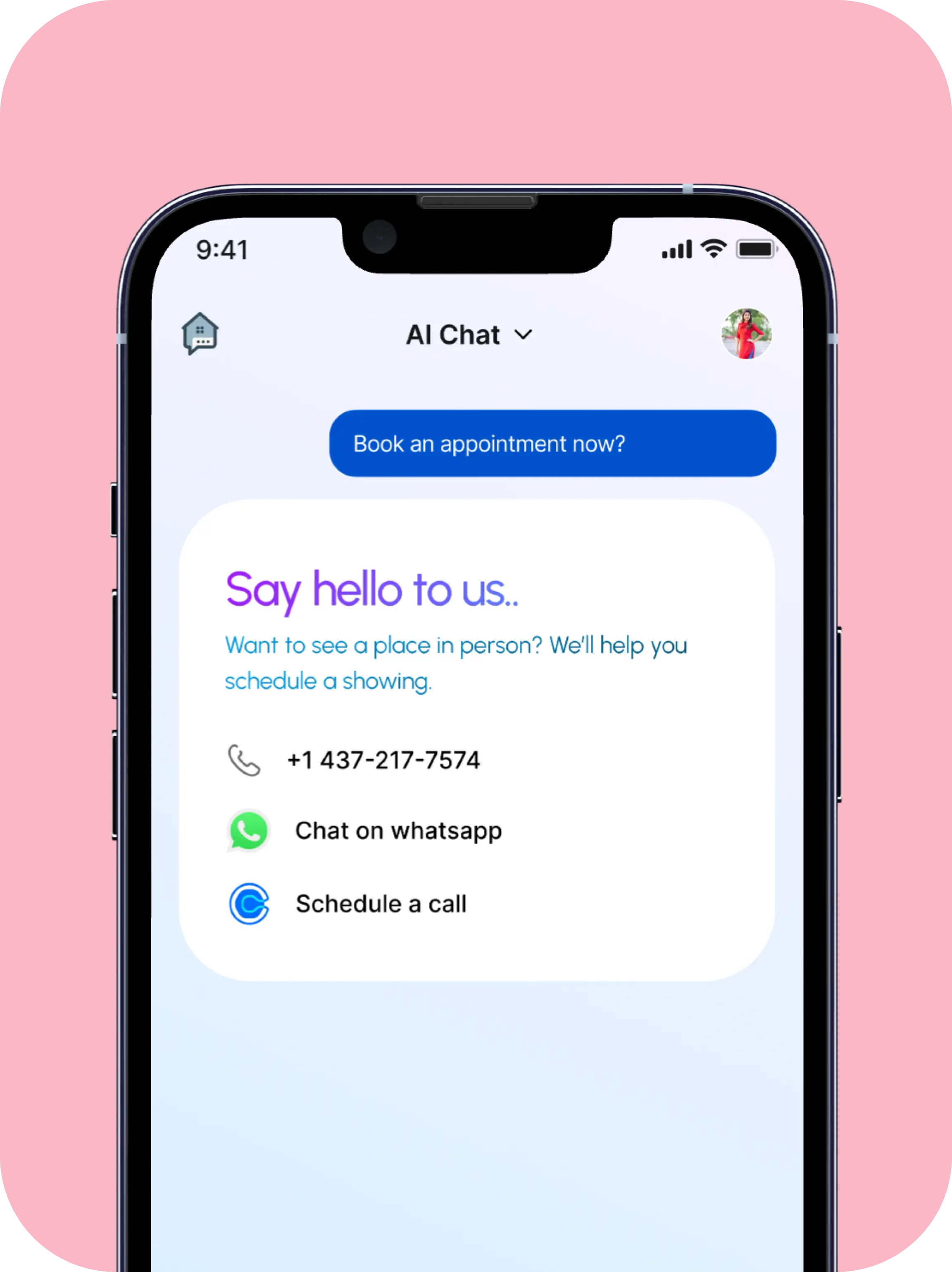 Chat CTA - Book appointment
