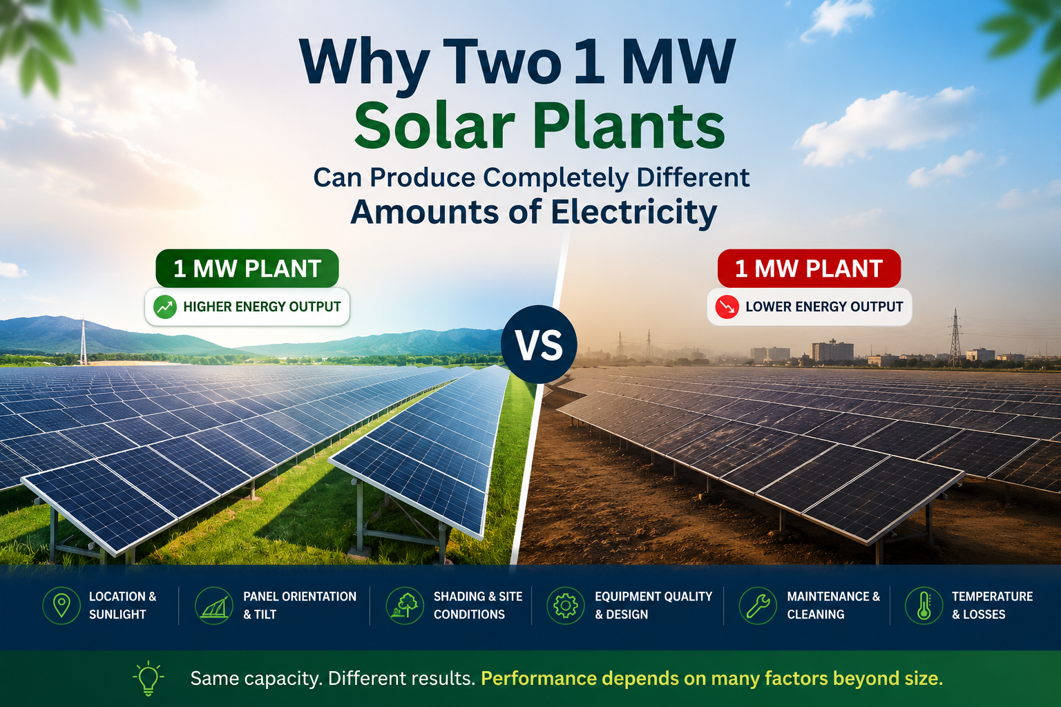 Why Two 1 MW Solar Plants Can Produce Completely Different Amounts of Electricity