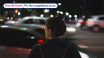 Girl about to cross a dangerous road