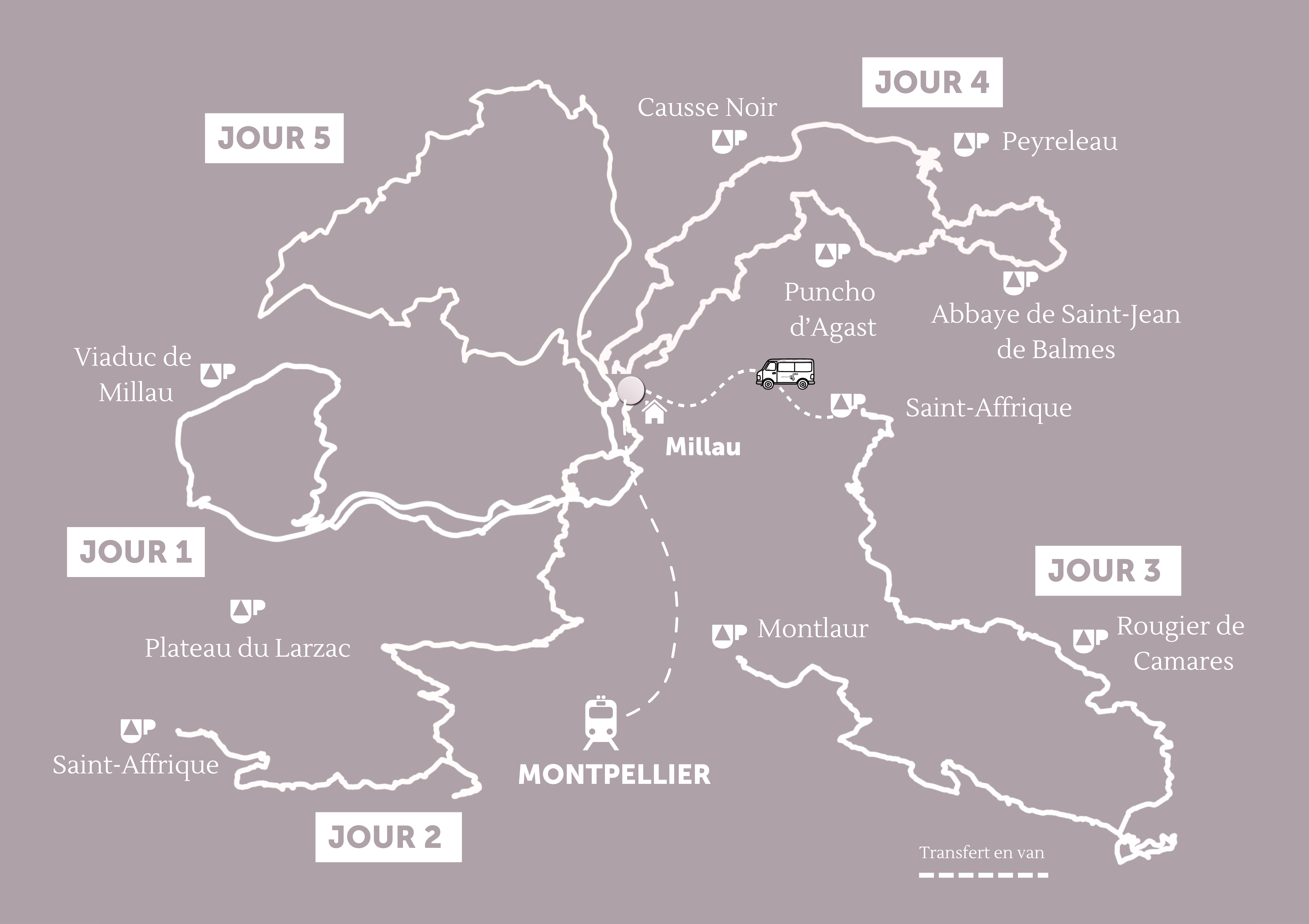 Grands Causses map diaporama