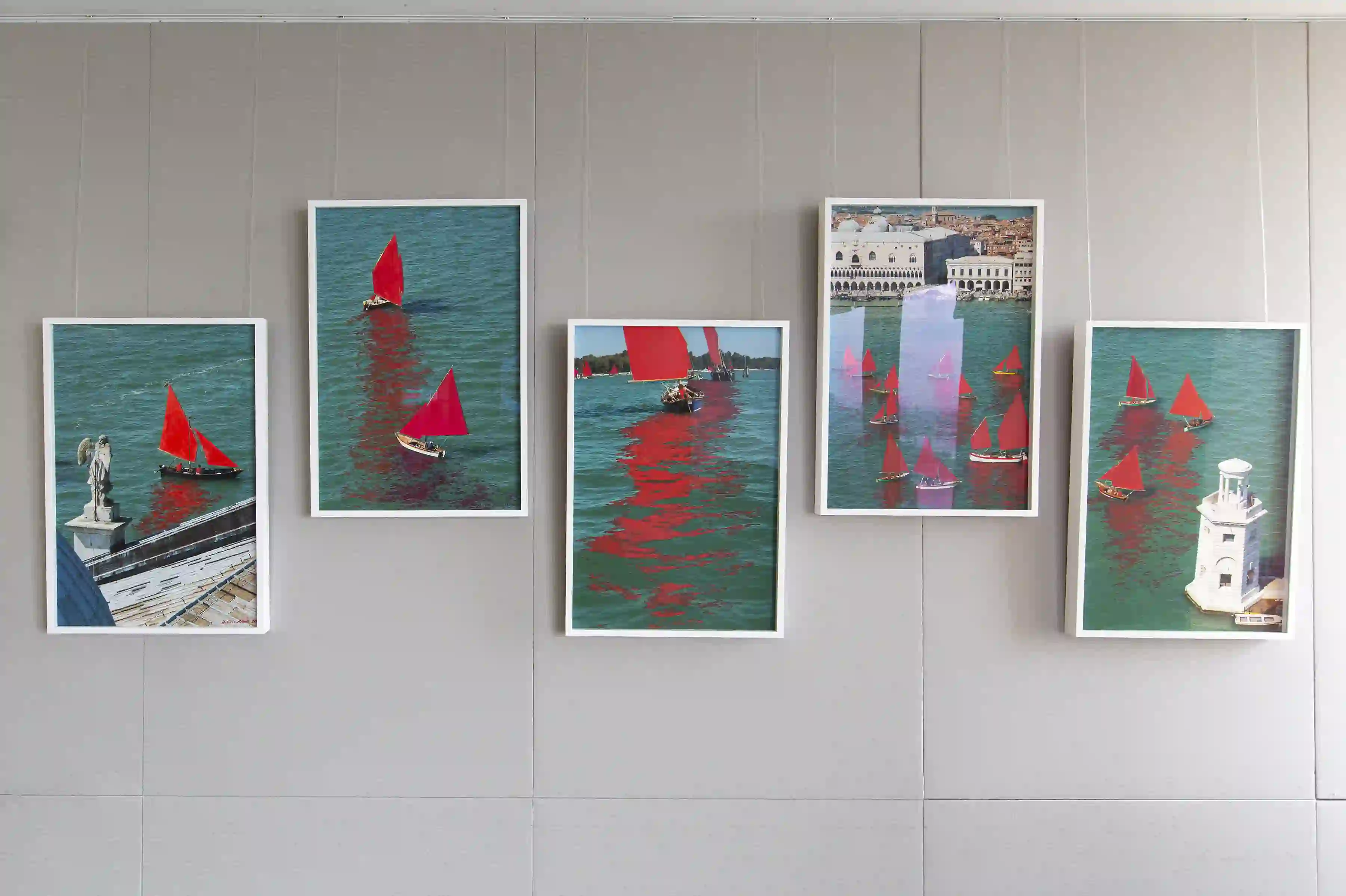 Installation view of Melissa McGill: Red Regatta at the Permanent Mission of Italy to the United Nations