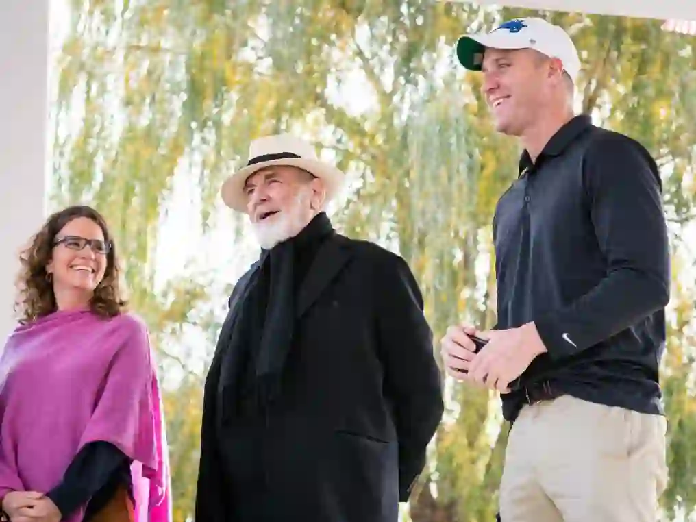 Councilwoman Nancy Montgomery, Michelangelo Pistoletto, and Congressman Sean Patrick Maloney