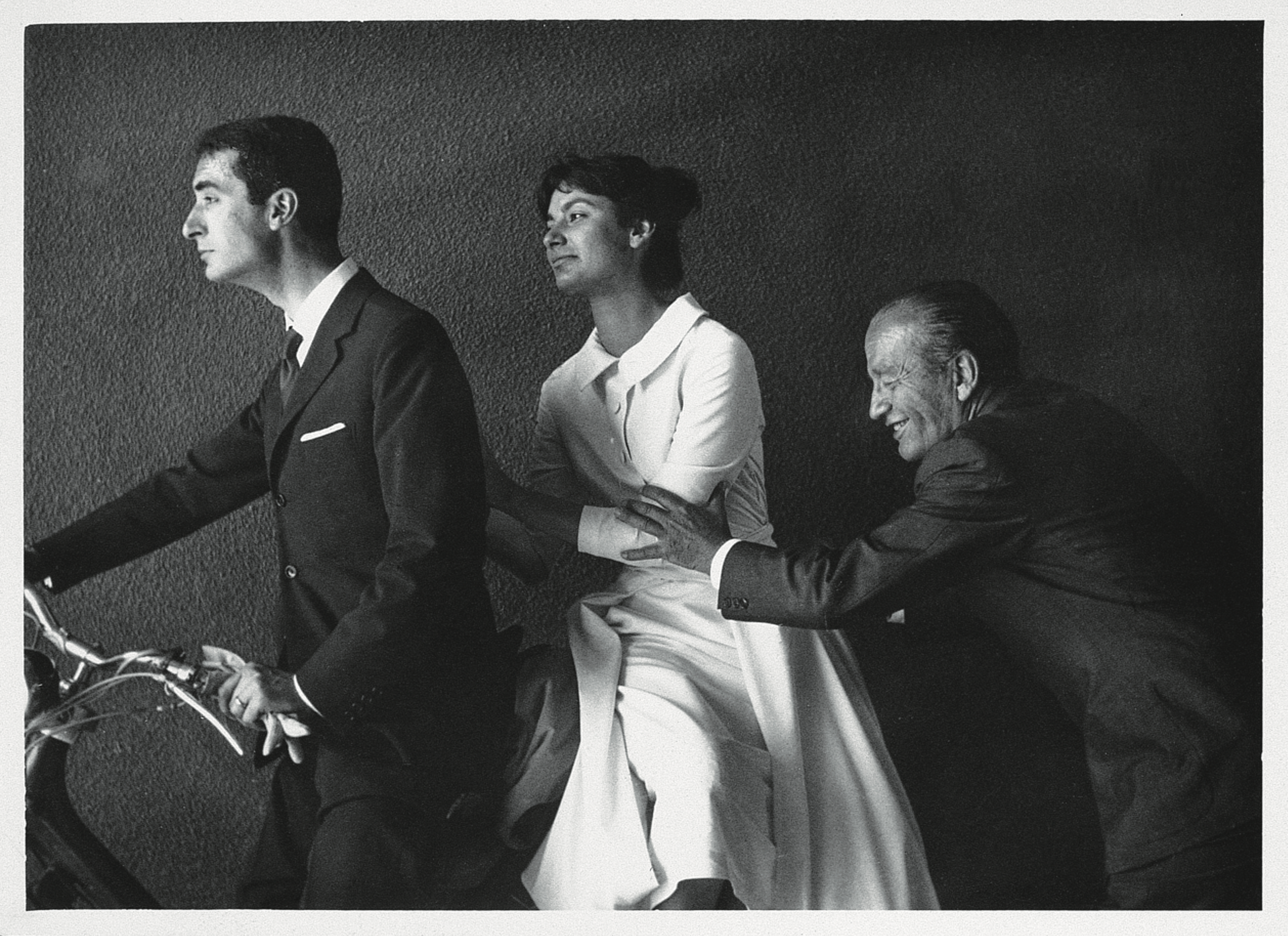 Massimo and Lella Vignelli on their wedding day, pushed by Paolo Venini as they embark on their “American adventure”