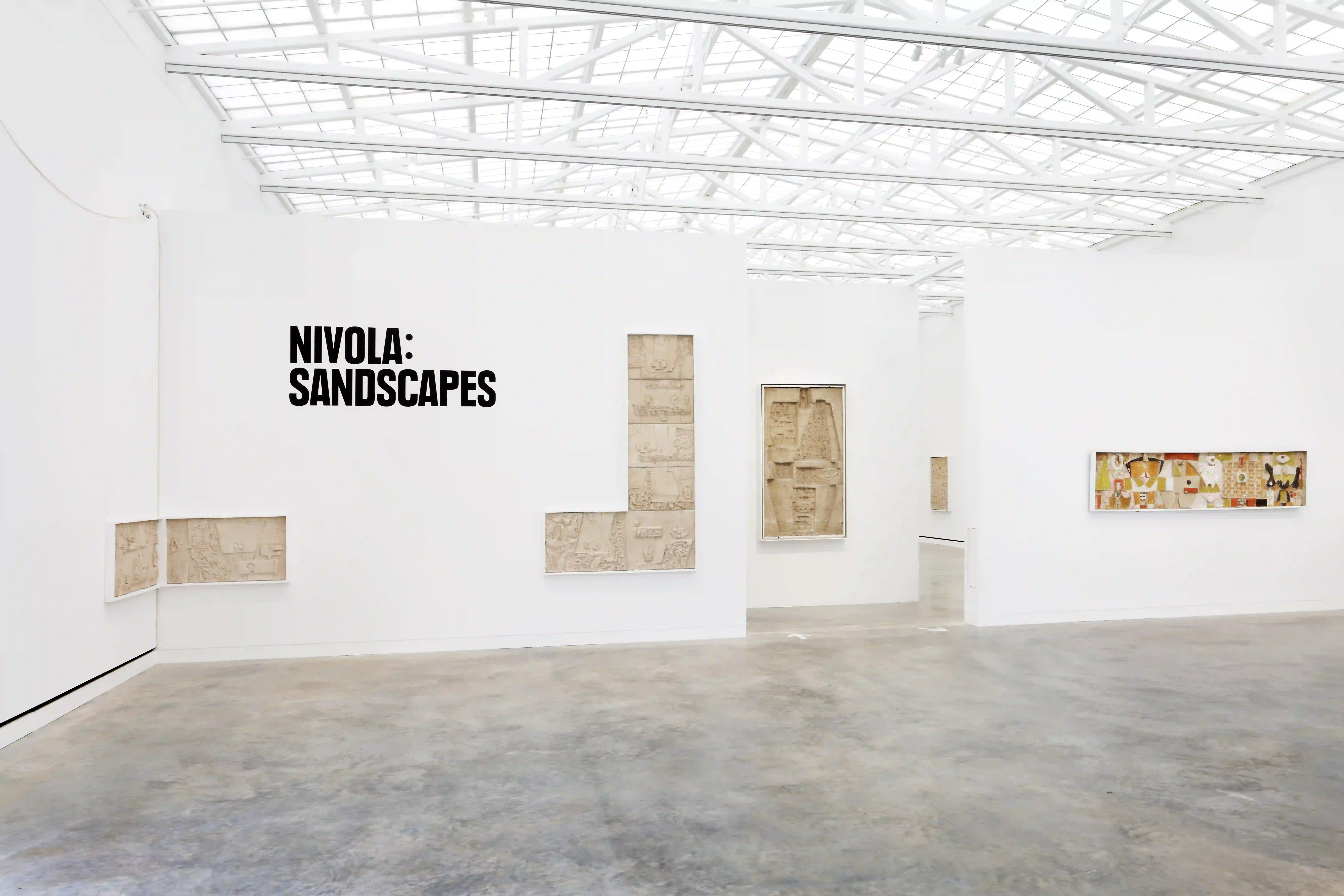 Entryway of the exhibition Nivola: Sandscapes at Magazzino Italian Art, Cold Spring, New York