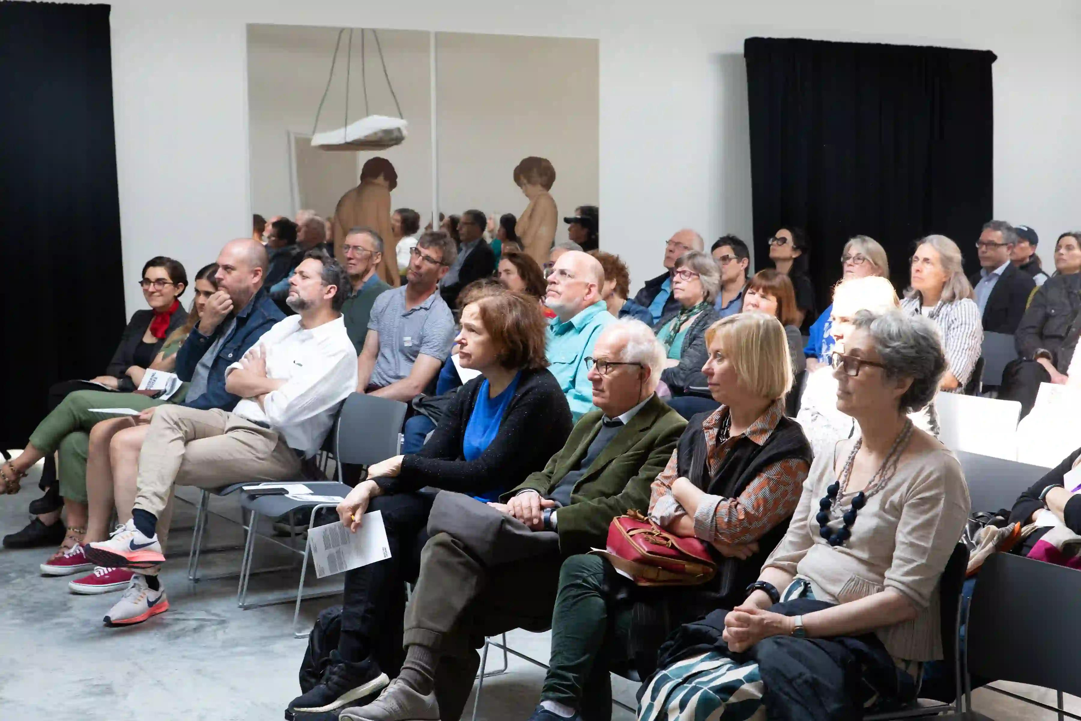 Photo of attendees at Scholar-in-Residence Francesco Guzzetti's lecture, "At Borders: Arte Povera on the Edge," on May 18, 2019