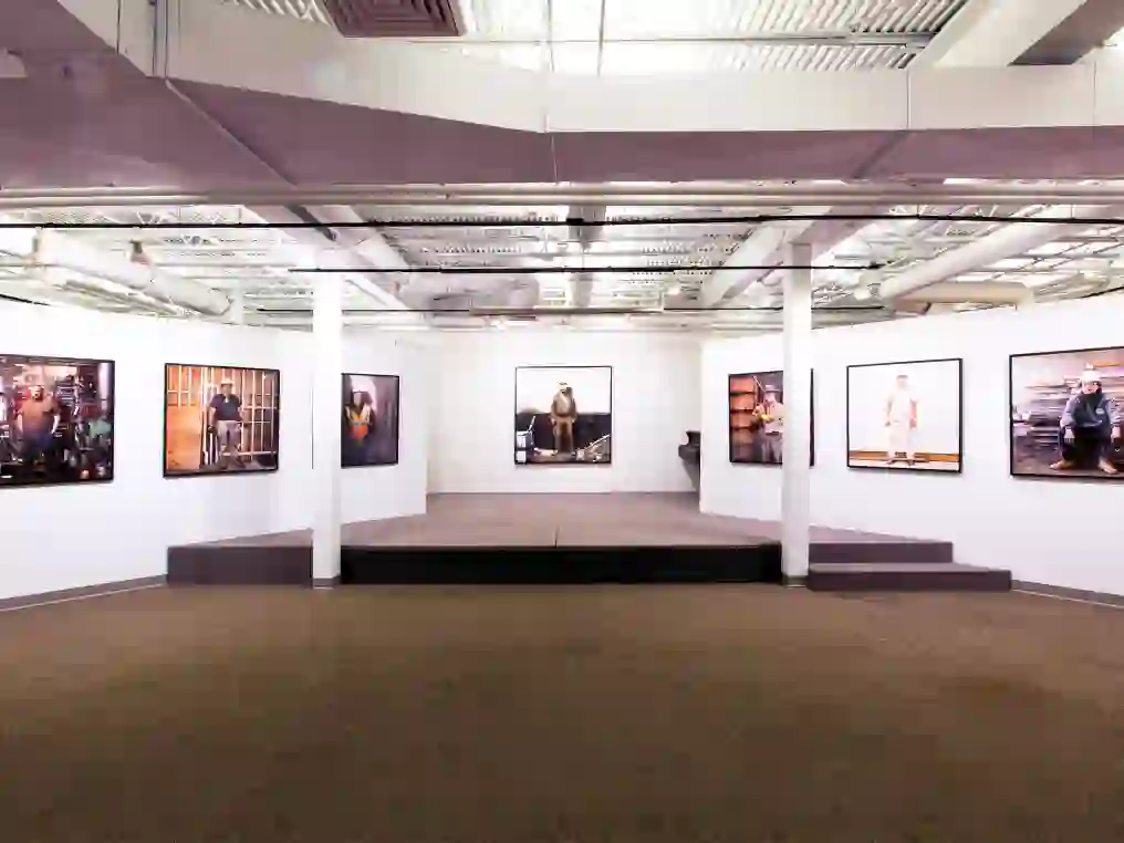 Installation view of Marco Anelli: Building Magazzino at The Alice Curtis and Desmond Fish Library