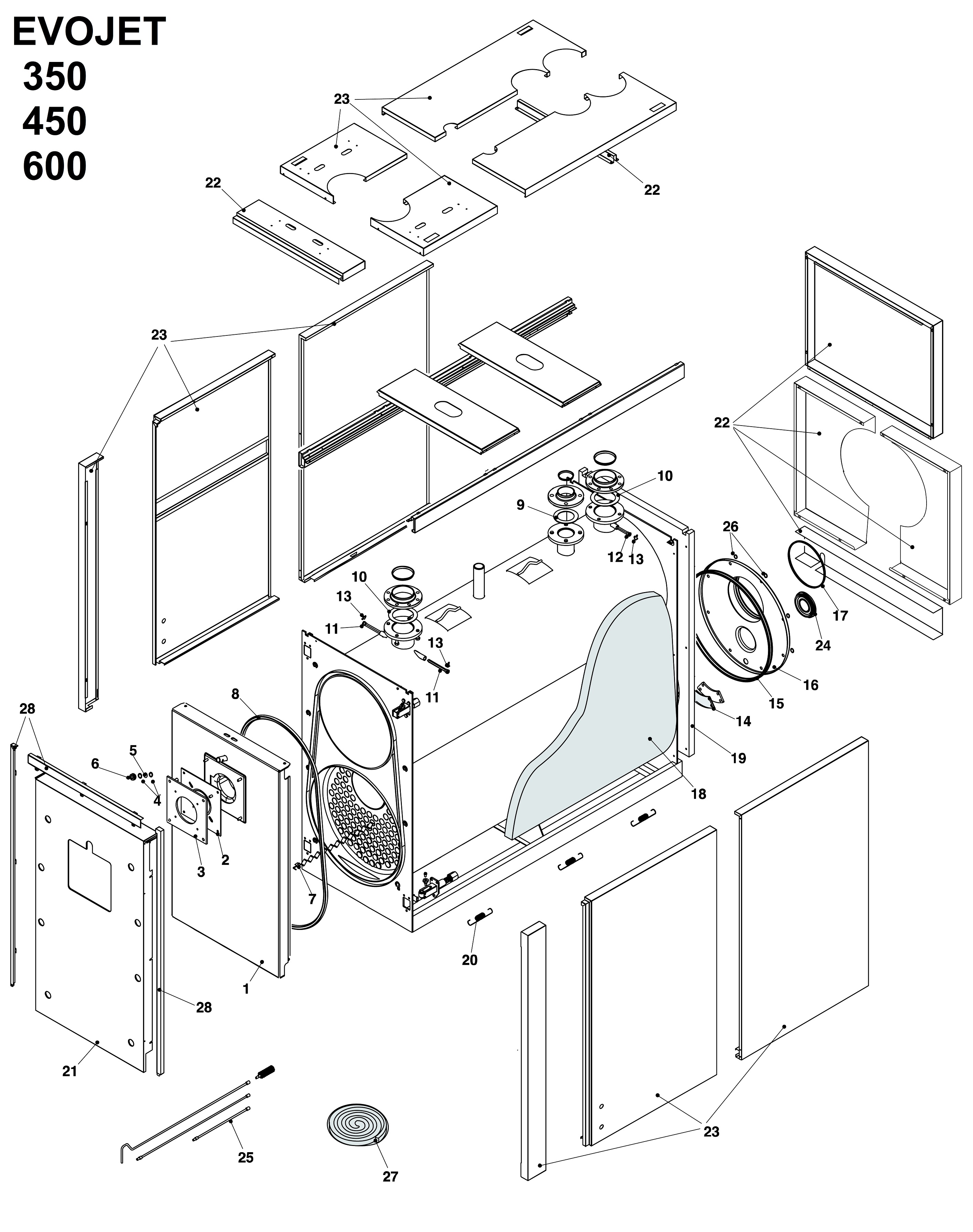 E28/B - Boiler Exploded View 350 450 600