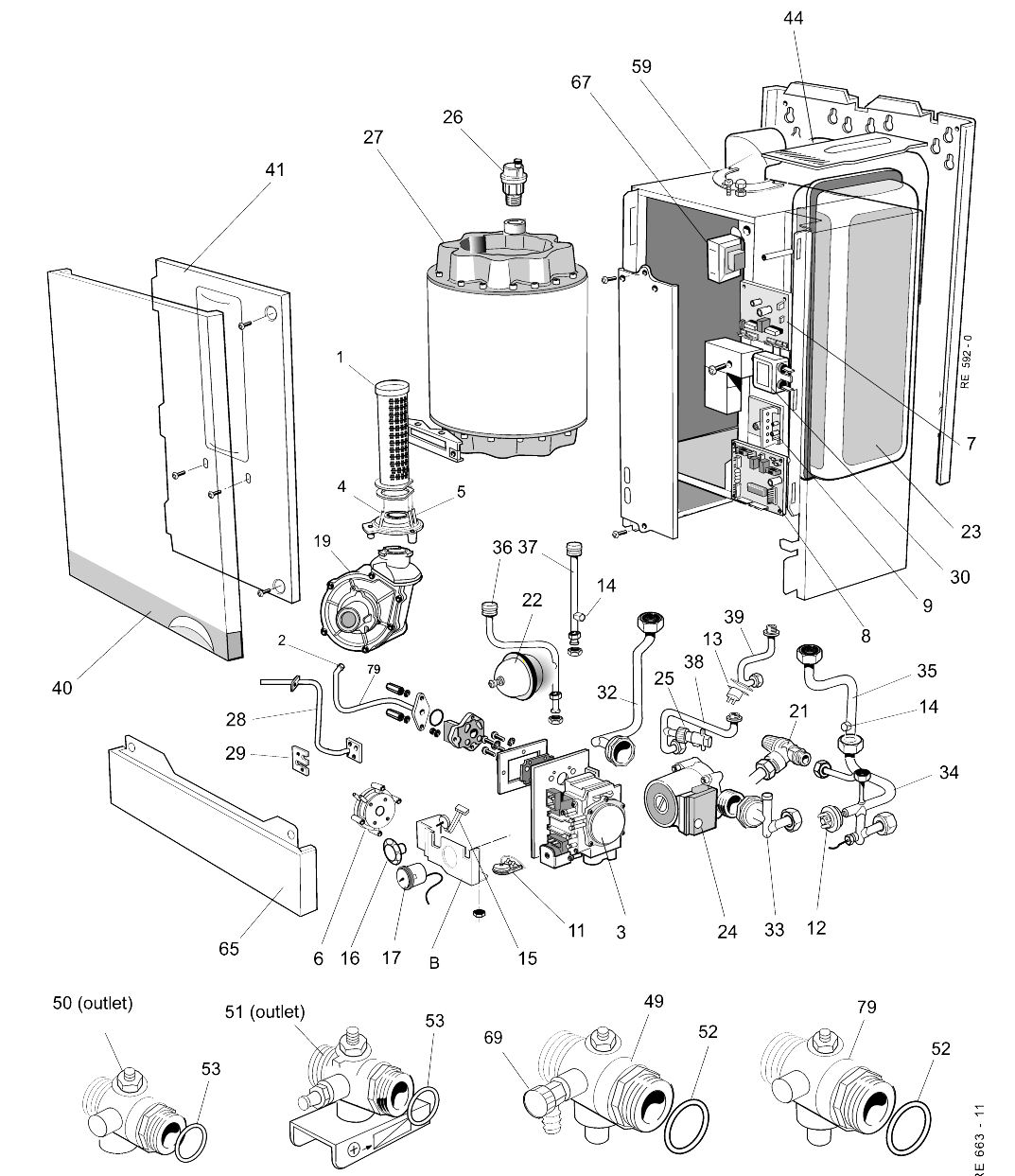 A57/C - Boiler Exploded