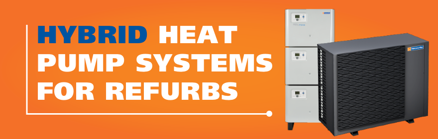 Hybrid heat pump systems for refurbs