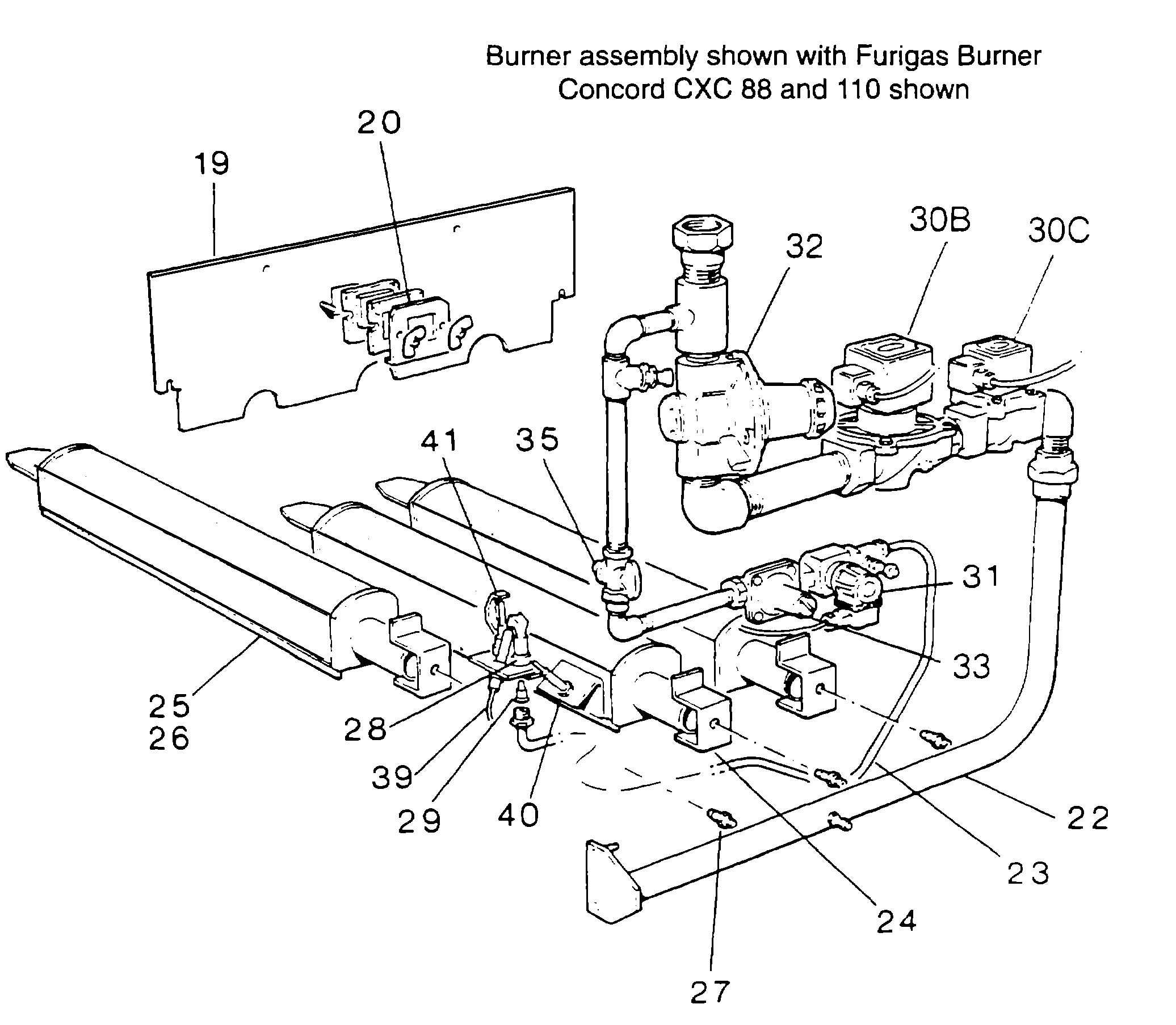 E9/F - Burner Assembly - Furigas CXC 88 & CXC 110