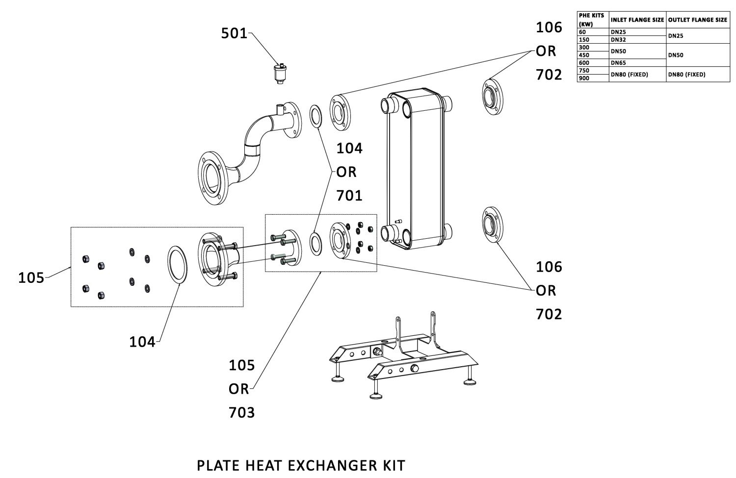 ES3-PLATE HEAT EXCHANGER KIT (PHE)