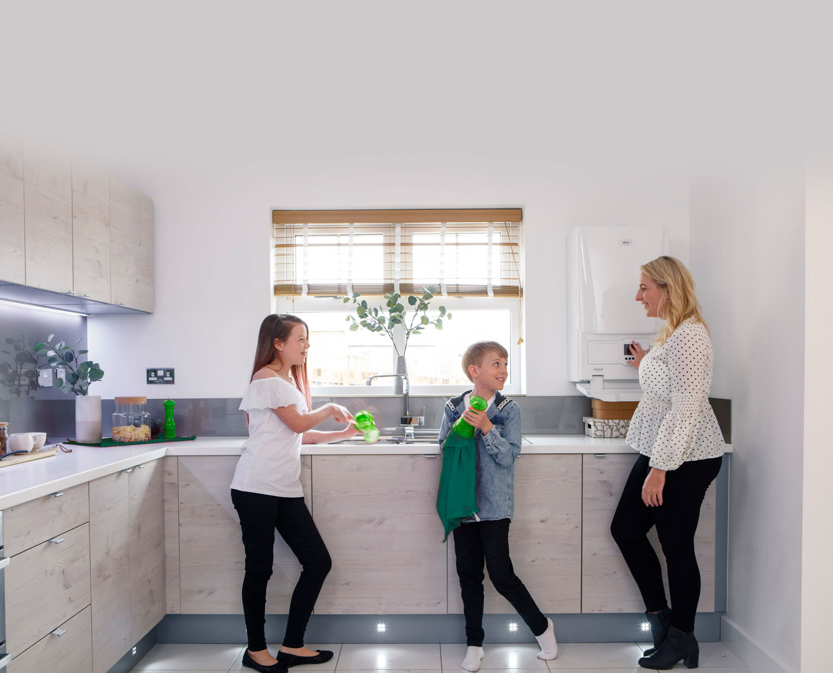 Kitchen scene with boiler