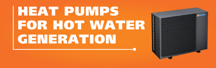 Using heat pumps for efficient hot water generation on lower temperatures