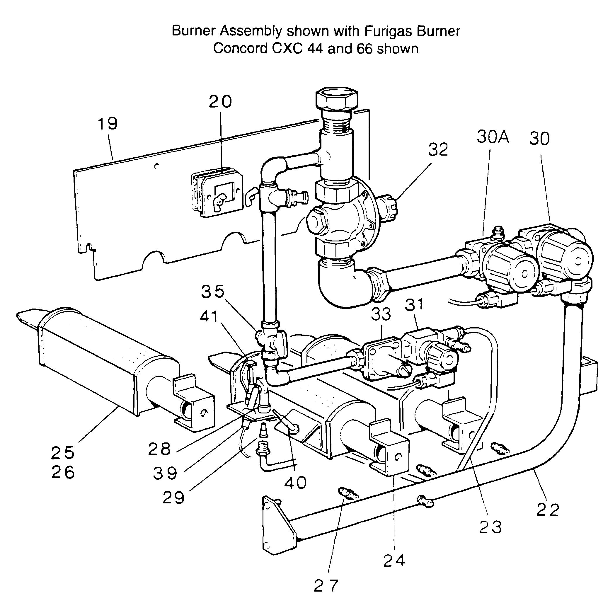 E9/E - Burner Assembly - Furigas CXC 44 & CXC 66