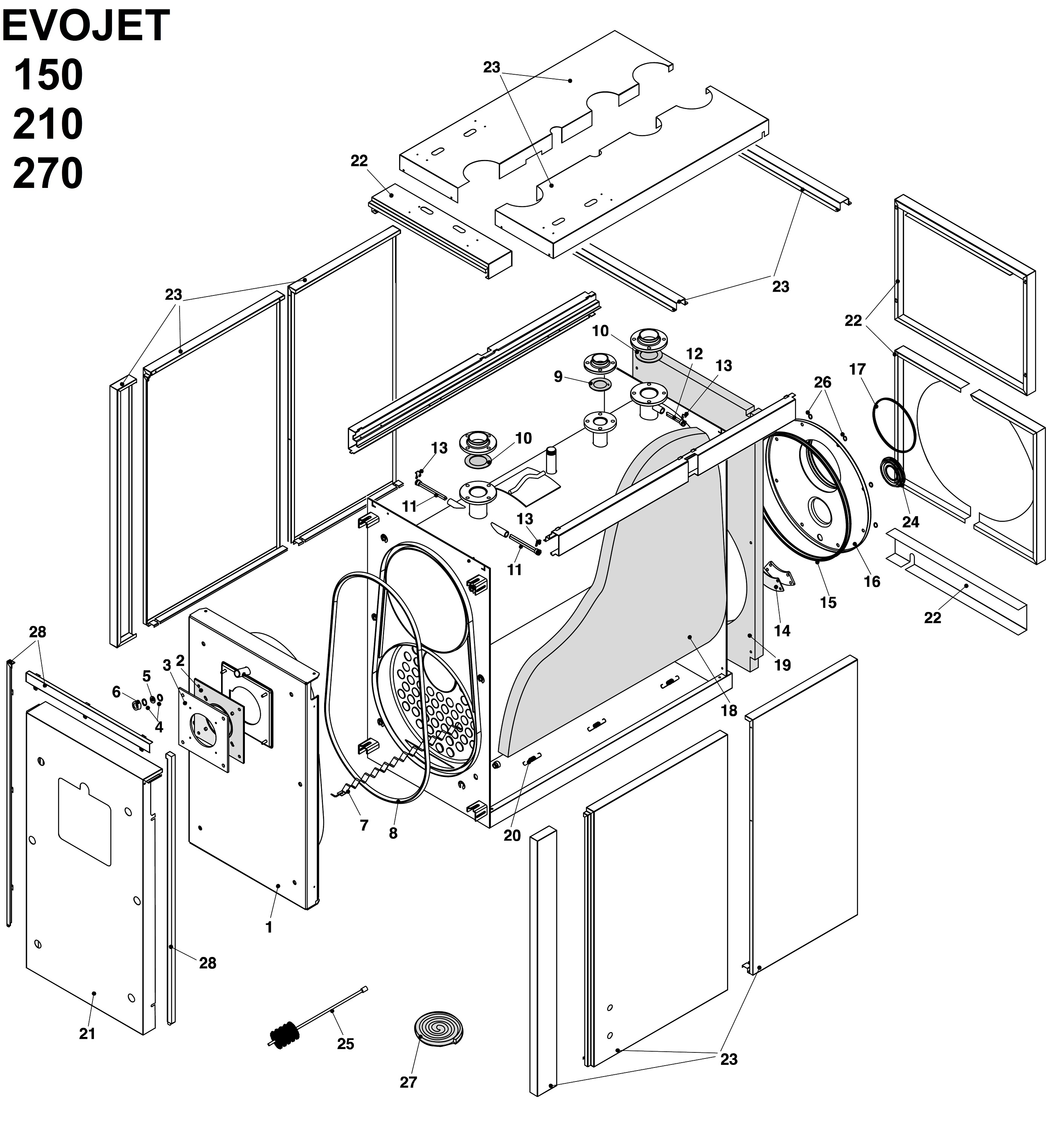 E28/A - Boiler Exploded View 150 210 270