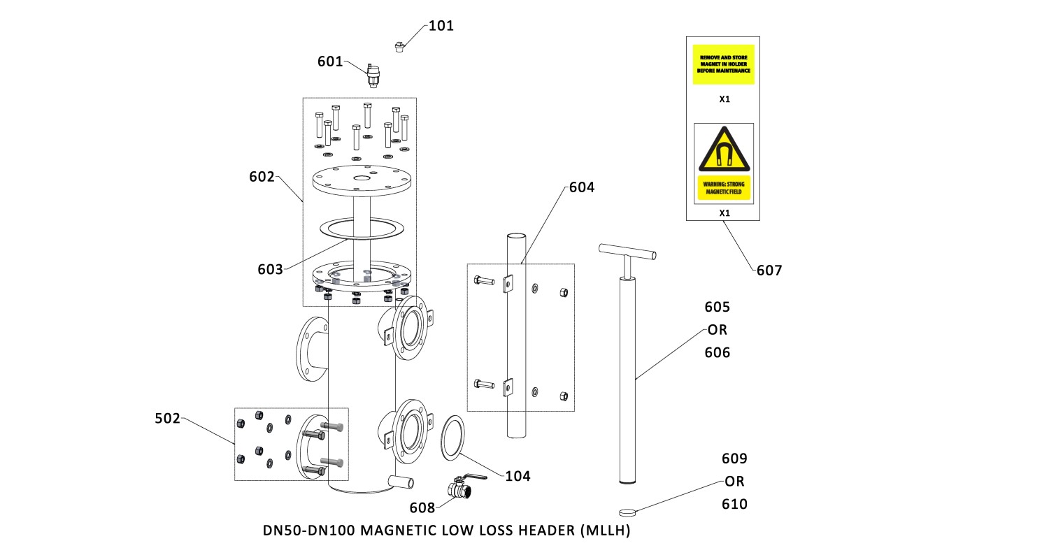 ES2-MAGNETIC LOW LOSS HEADER (MLLH) DN50-DN100