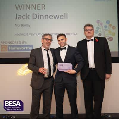 Jack Dinnewell from NG Bailey wins BESA Award sponsored by Hamworthy