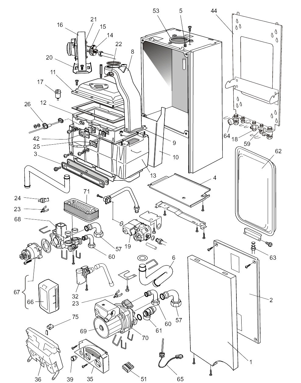 A65/C - Boiler Exploded