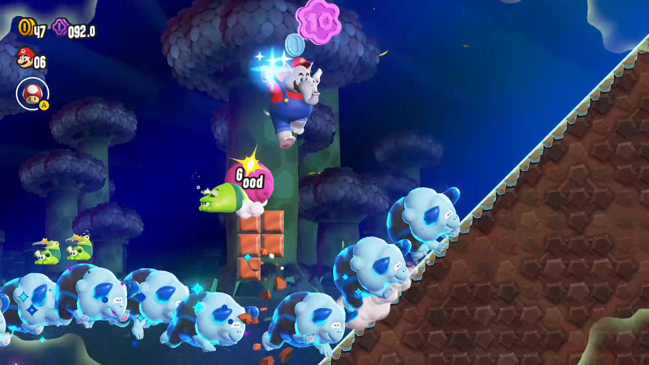 코끼리 코로 리프팅!? 마리오와 친구들이 특별한 능력을 발휘할 수 있는 파워 업을 소개. 【원더의 세계로 Vol.15】 | News |  한국닌텐도주식회사