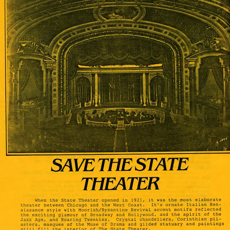 Save the State Theatre Flyer Front