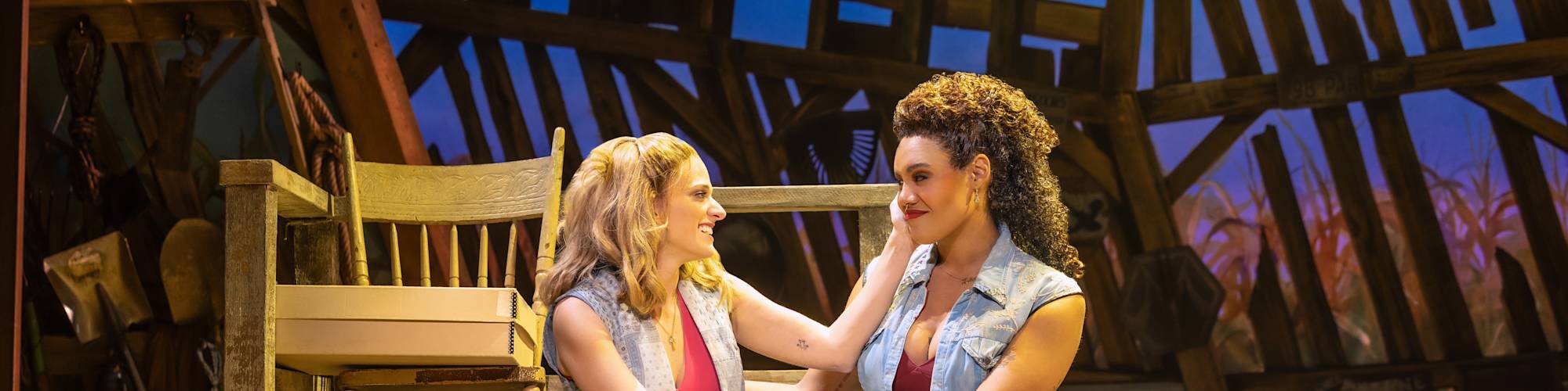 Danielle Wade as Maizy and Miki Abraham as Lulu in The North American Tour of SHUCKED (Photo by Matthew Murphy and Evan Zimmerman) 0763 res (2)
