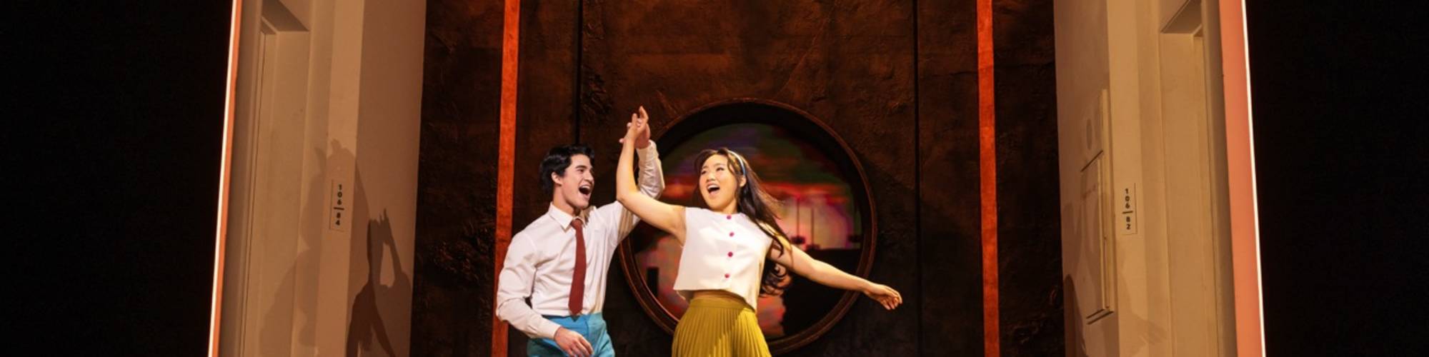 Darren Criss, Helen J Shen in the Original Broadway Production of MAYBE HAPPY ENDING. Photo by Matthew Murphy and Evan Zimmerman Large