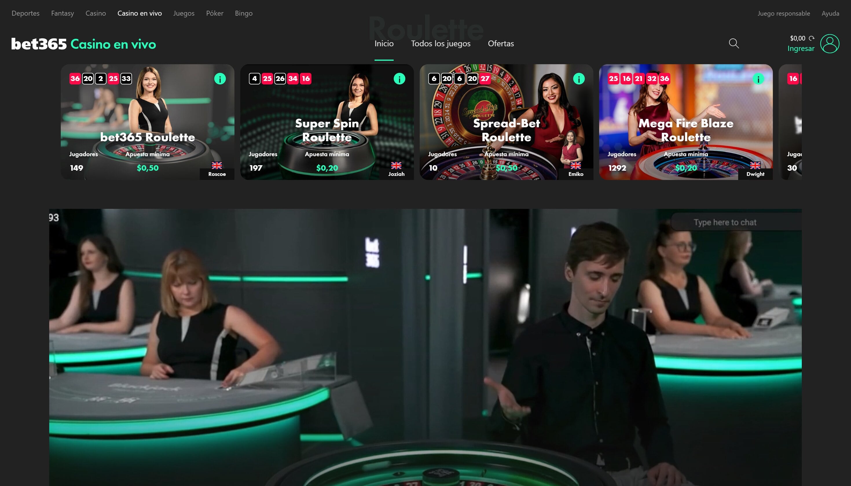 Bet365 Lobby