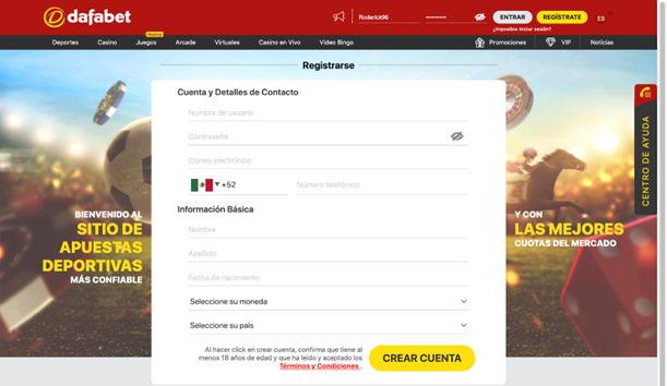 MX Dafabet Casino Registro