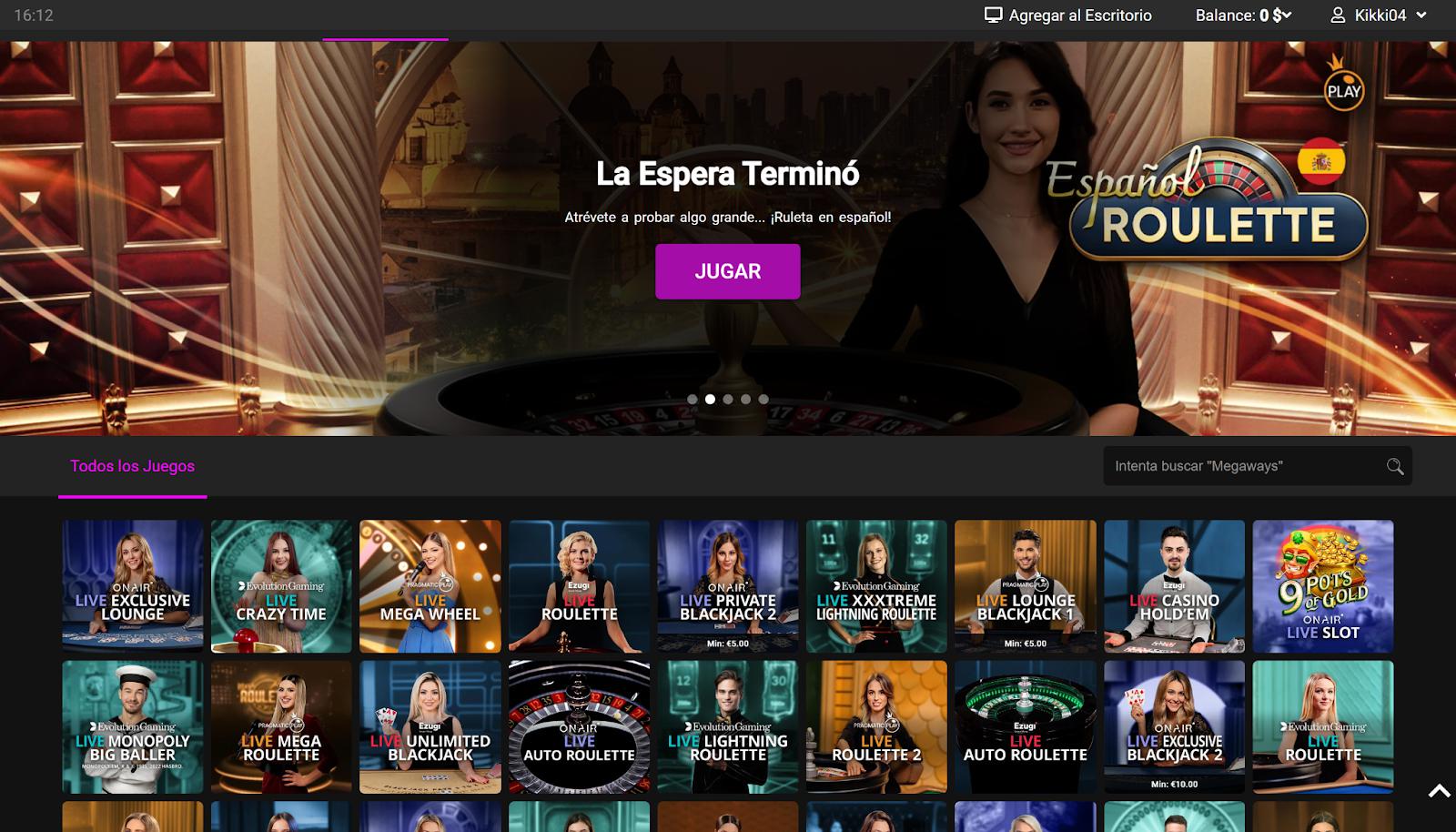 Jackpot City Lobby