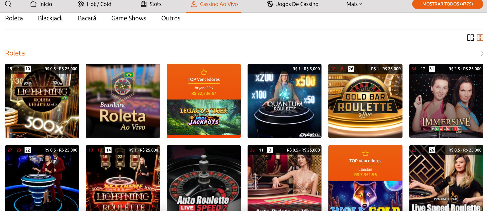 BacanaPlay Live Casino Lobby