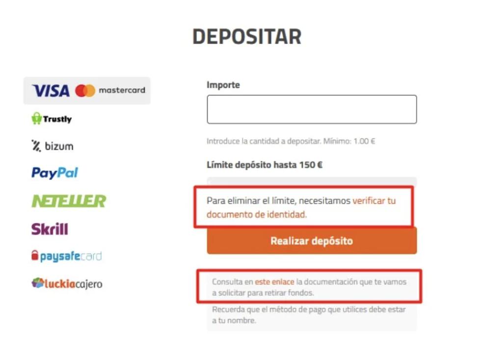Luckia Depósito