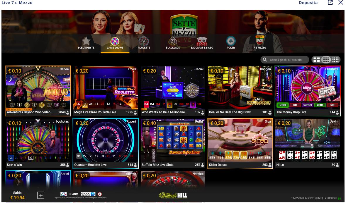 William Hill Casinò Live