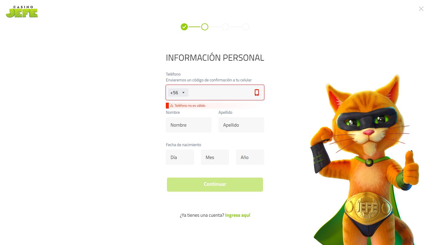 Casino Jefe Registro