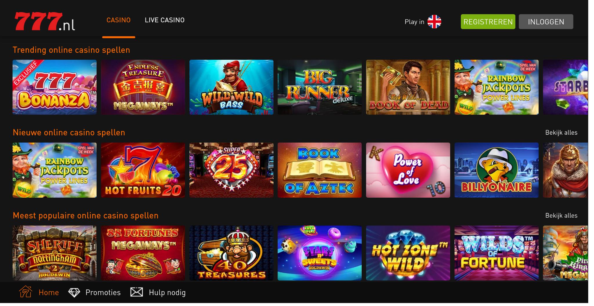 Casino 777 Spelaanbod
