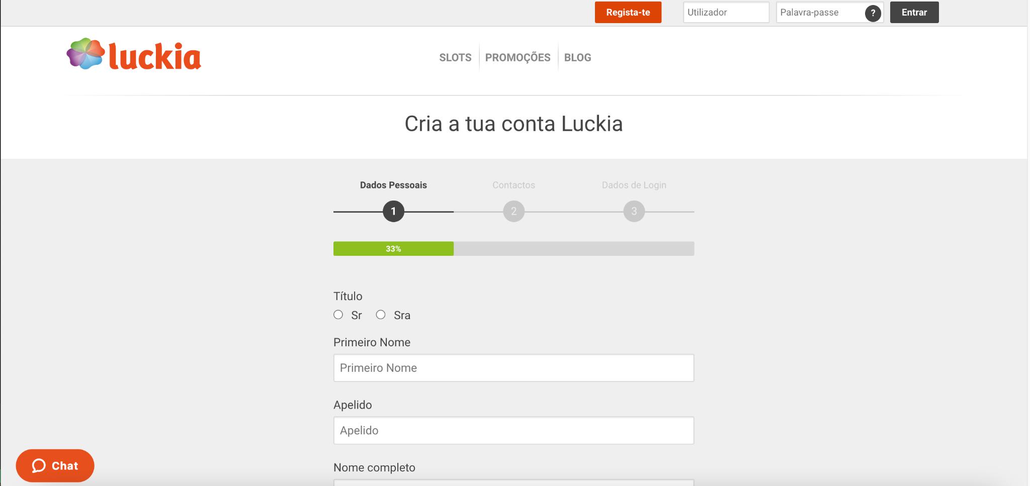 Luckia Registration Form