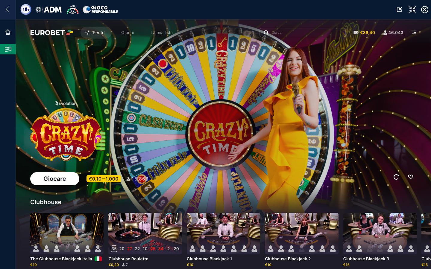 Eurobet Casinò Live