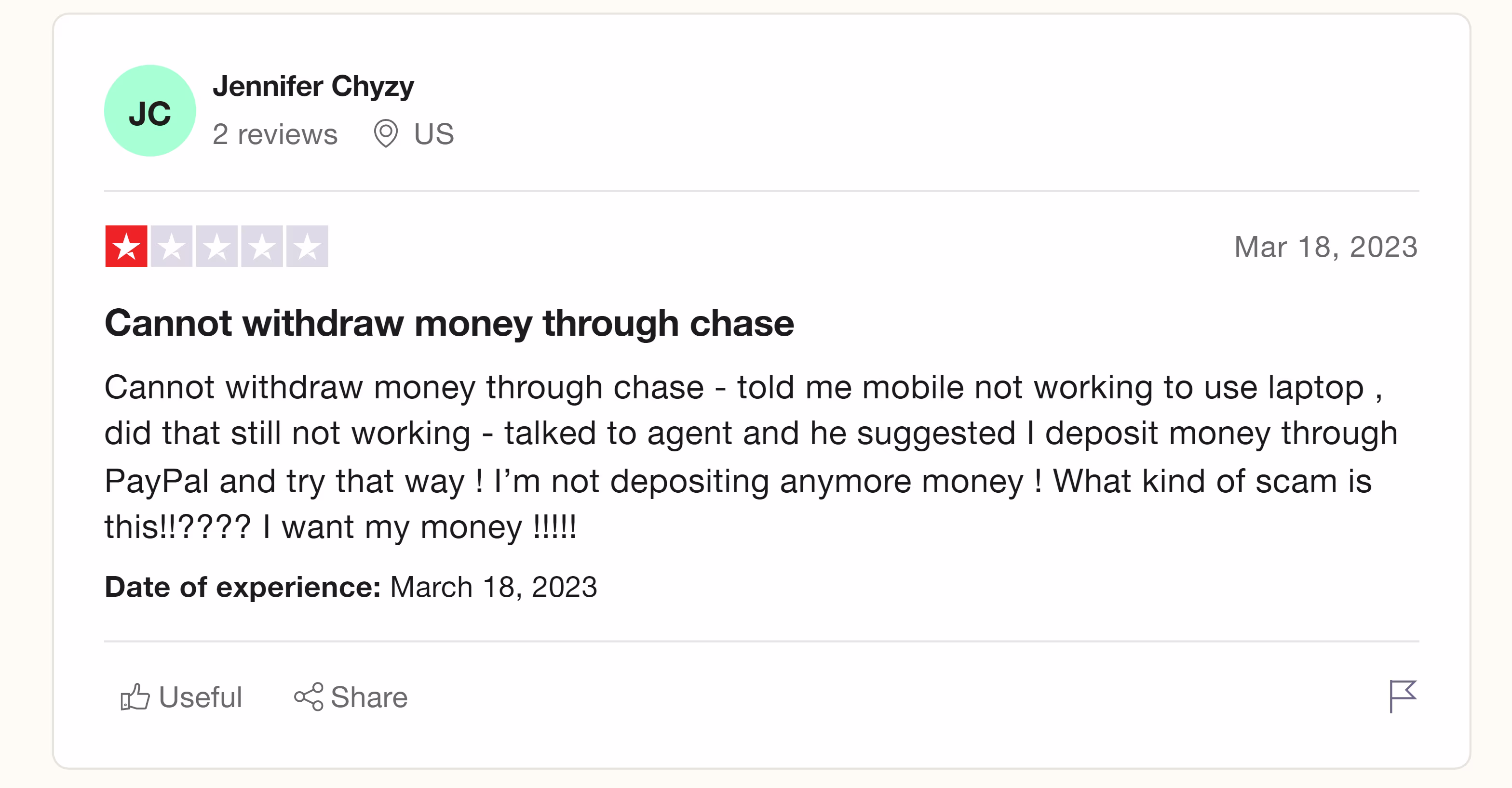 Trustpilot rating screenshot for the Barstool MI